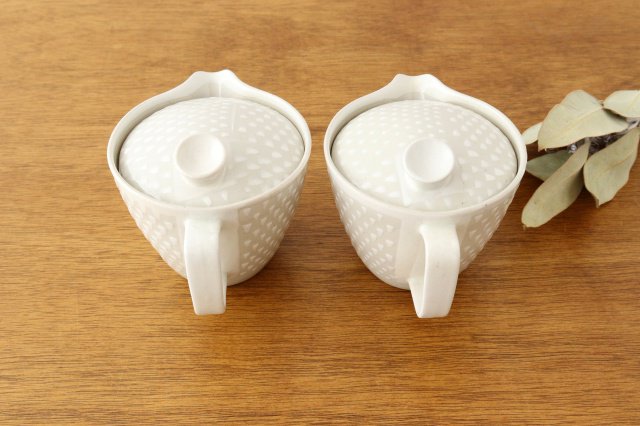 ORIME Japanese Teapot Pique White Large | Kyusu Hasami Ware