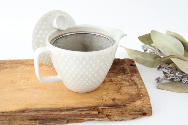 ORIME Japanese Teapot Pique White Large | Kyusu Hasami Ware
