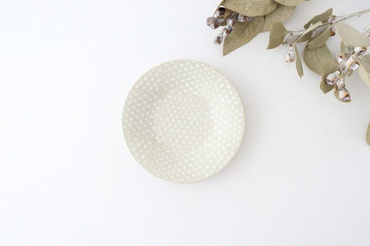 ORIME Small Round Plate Pique White 12cm/4.7in | Hasami Ware-TOP