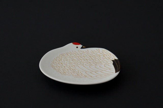 Sauce Plate Crane | Hasami Ware-Detail14