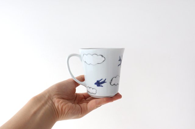 Mug Porcelain Cloud Swallow Arita Ware