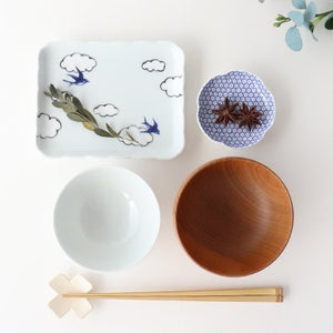 Square plate porcelain cloud swallow Arita ware-Detail11