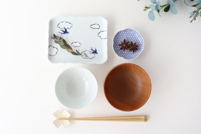 Square plate porcelain cloud swallow Arita ware-Detail11