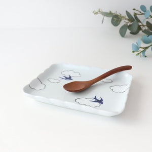 Square plate porcelain cloud swallow Arita ware-Detail7