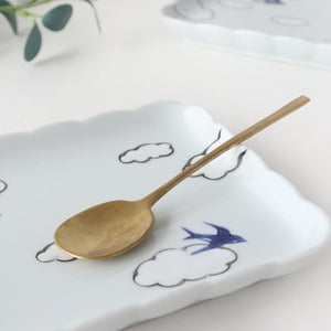 Square plate porcelain cloud swallow Arita ware-Detail8