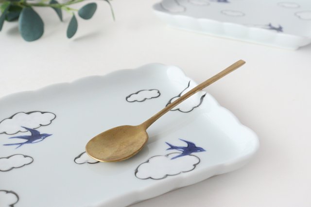 Square plate porcelain cloud swallow Arita ware-Detail8
