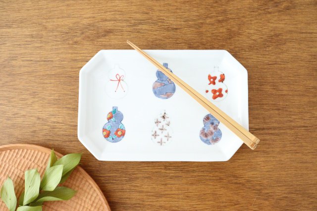Octagonal Long Plate Imari Gourds | Sushi Plate Arita Ware-Detail7