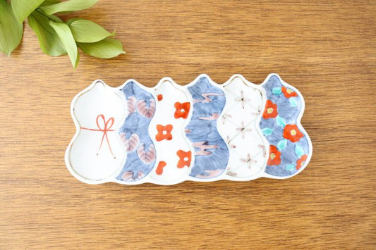 Long plate Imari Six Gourds | Sushi Plate Arita Ware-TOP