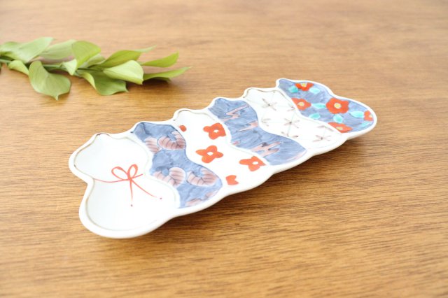 Long plate Imari Six Gourds | Sushi Plate Arita Ware-Detail2