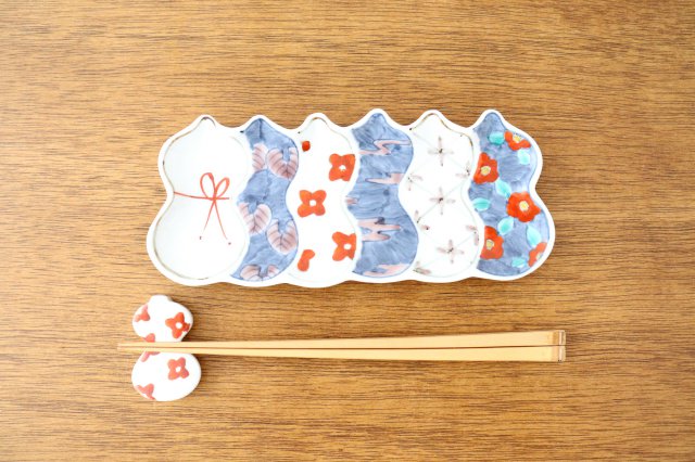 Long plate Imari Six Gourds | Sushi Plate Arita Ware-Detail9