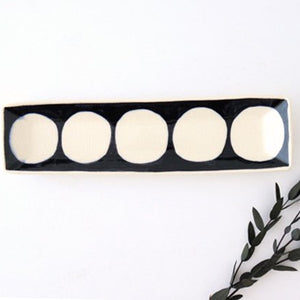 Rectangle Plate Round Pattern | Sushi Plate Arita Ware-TOP