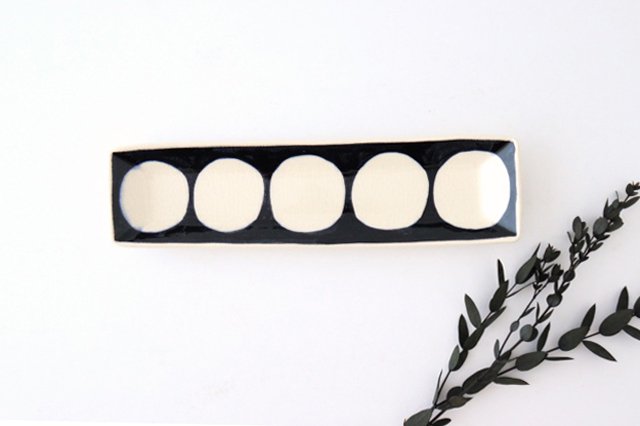 Rectangle Plate Round Pattern | Sushi Plate Arita Ware-TOP