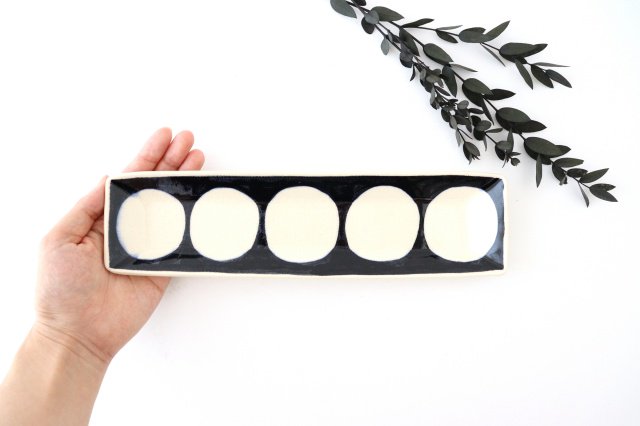 Rectangle Plate Round Pattern | Sushi Plate Arita Ware-Detail2