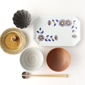 Octagonal long plate, flower crest, porcelain, Arita ware-Detail11