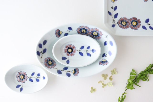 Octagonal long plate, flower crest, porcelain, Arita ware-Detail13