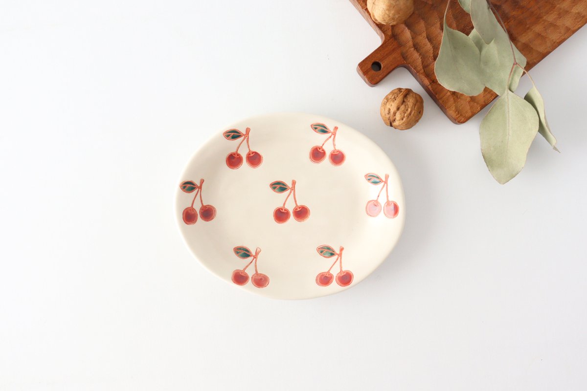 Oval Plate Cherry | Hasami Ware
