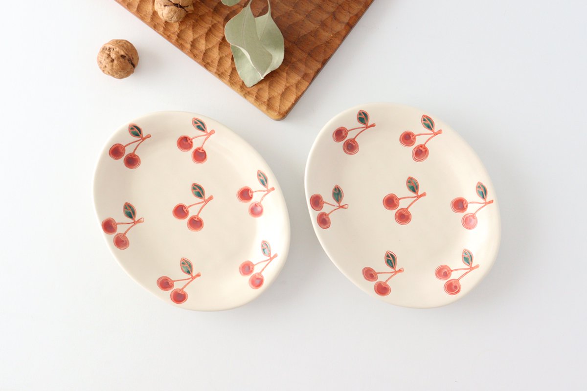 Oval Plate Cherry | Hasami Ware
