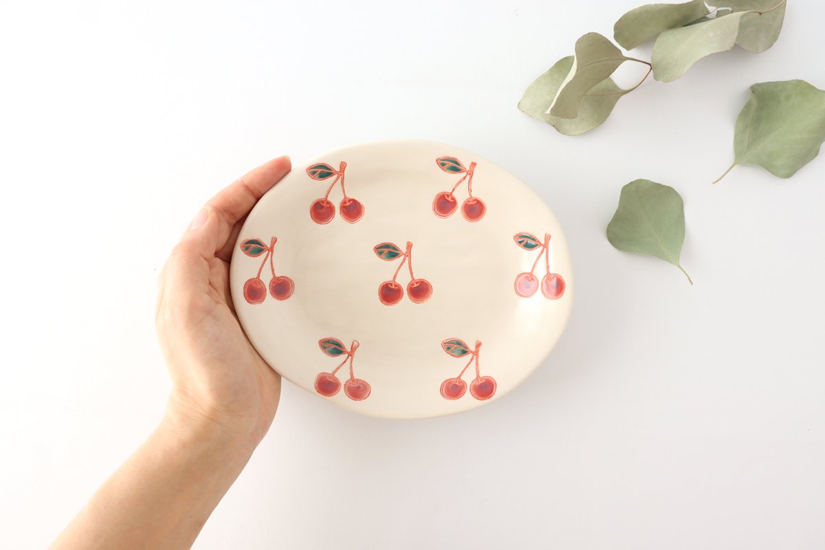 Oval Plate Cherry | Hasami Ware