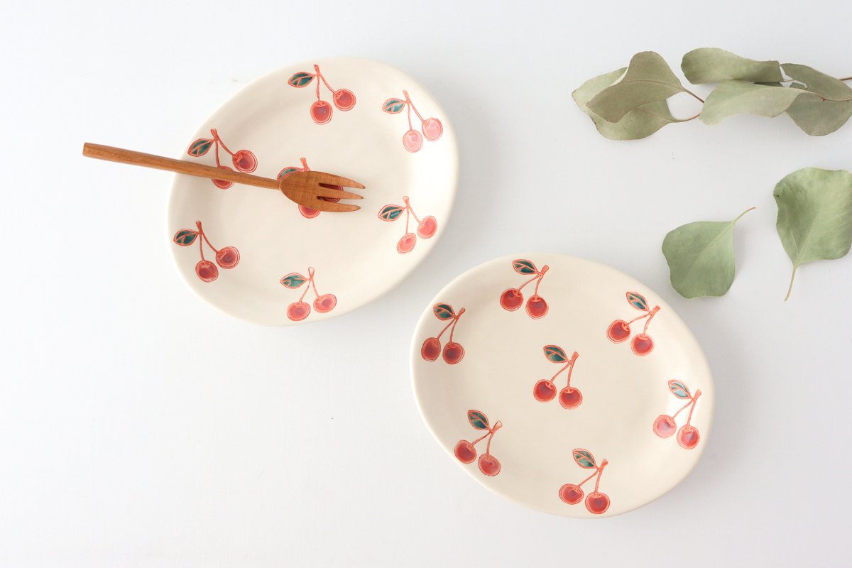 Oval Plate Cherry | Hasami Ware