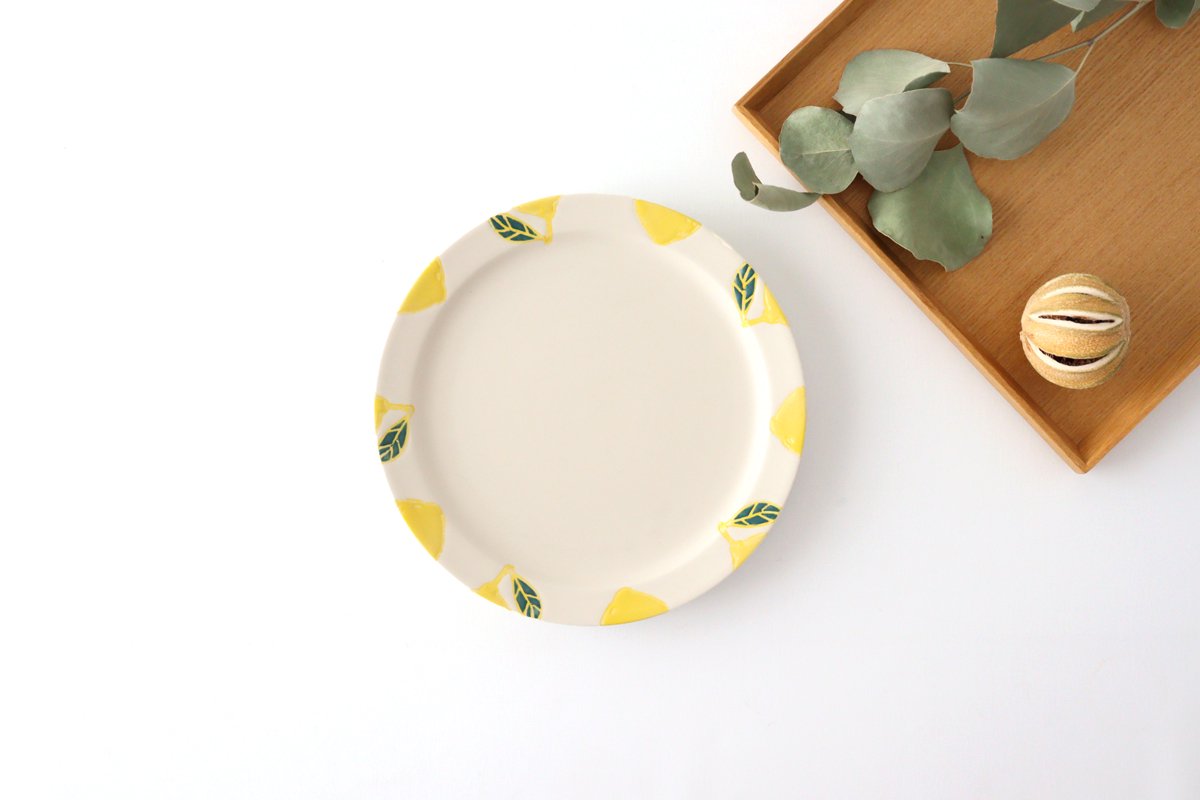 Plate M lemon porcelain fruits Hasami ware