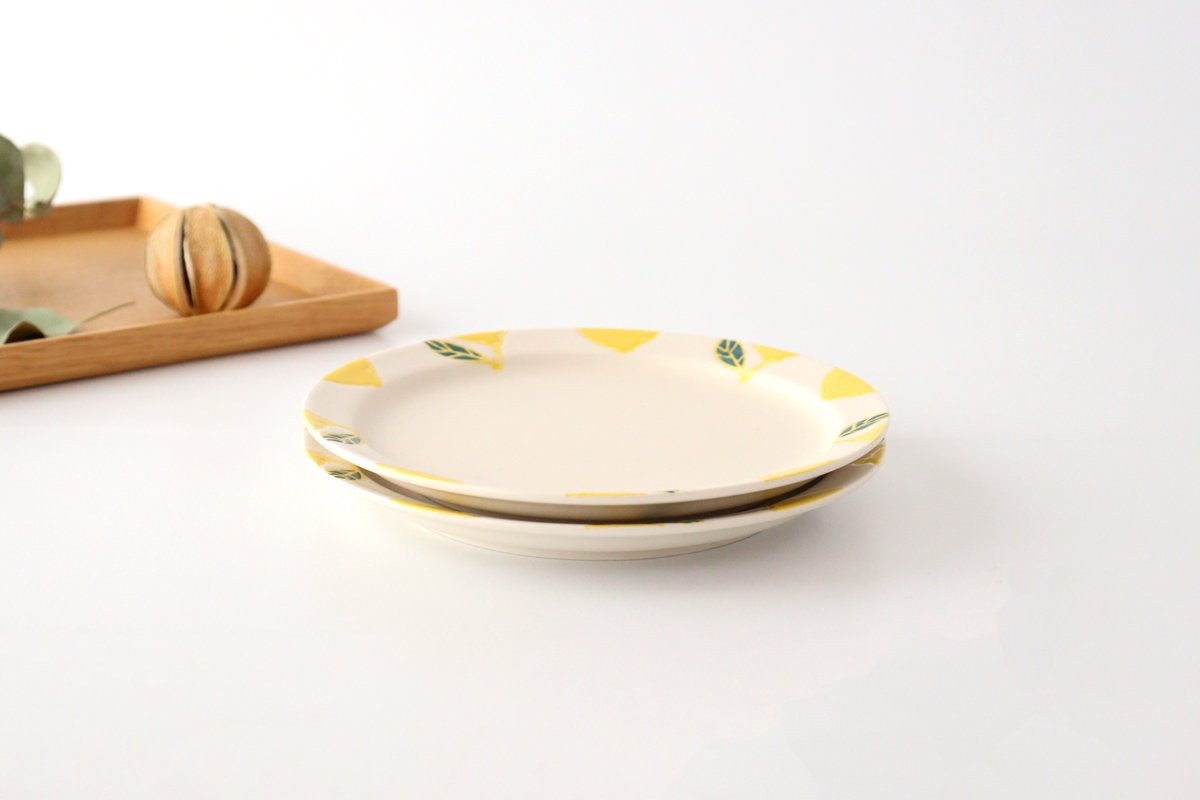 Plate M lemon porcelain fruits Hasami ware