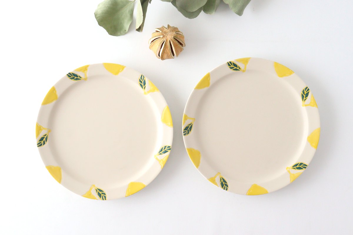 Plate M lemon porcelain fruits Hasami ware