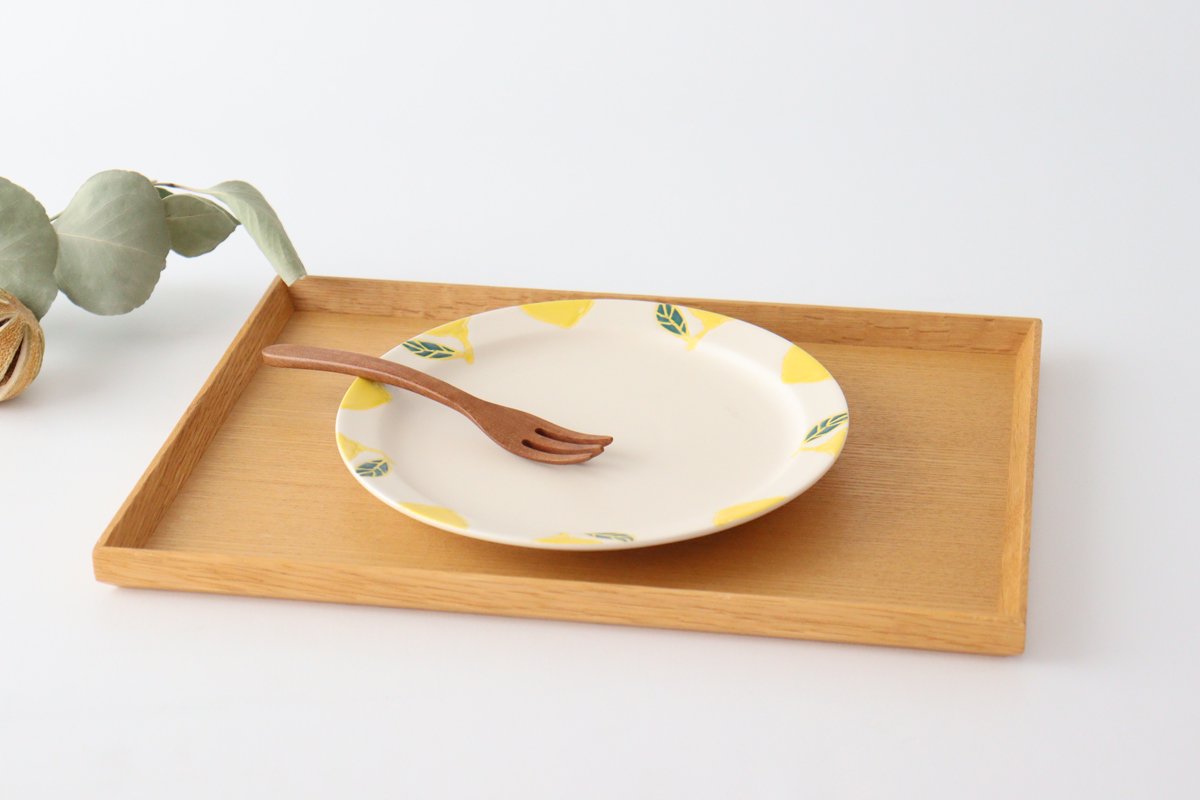Plate M lemon porcelain fruits Hasami ware