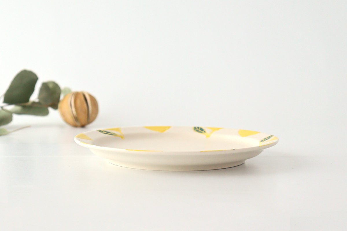 Plate M lemon porcelain fruits Hasami ware