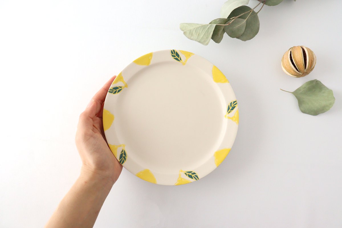 Plate M lemon porcelain fruits Hasami ware