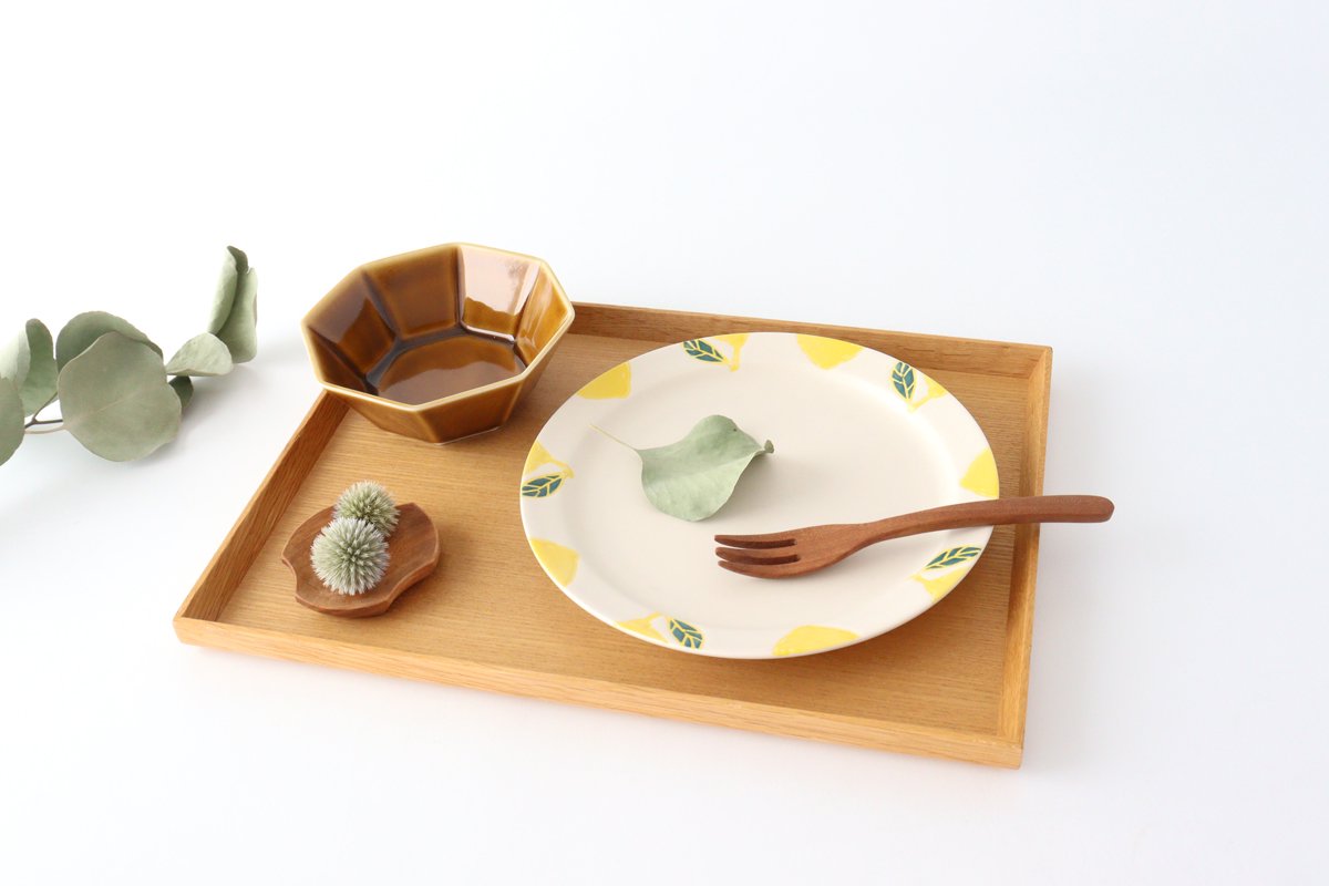 Plate M lemon porcelain fruits Hasami ware