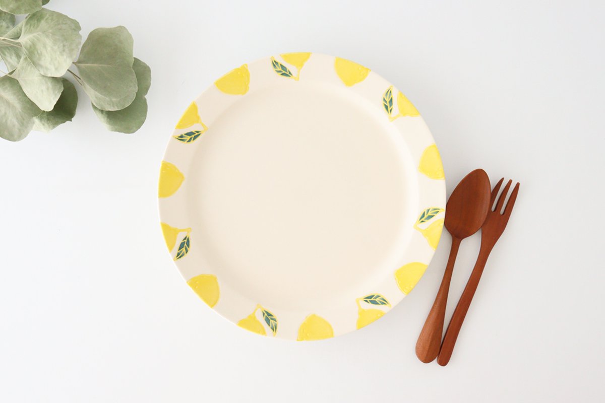 Plate L lemon porcelain fruits Hasami ware