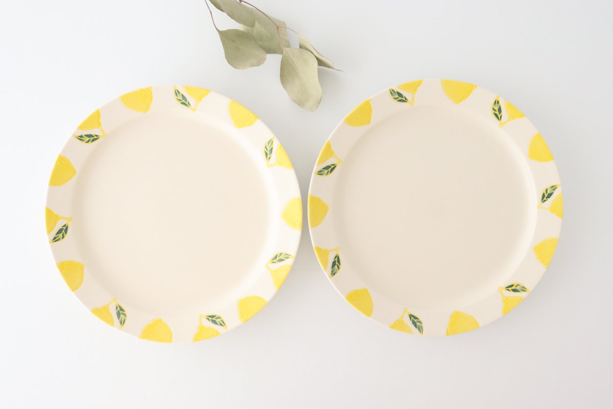 Plate L lemon porcelain fruits Hasami ware