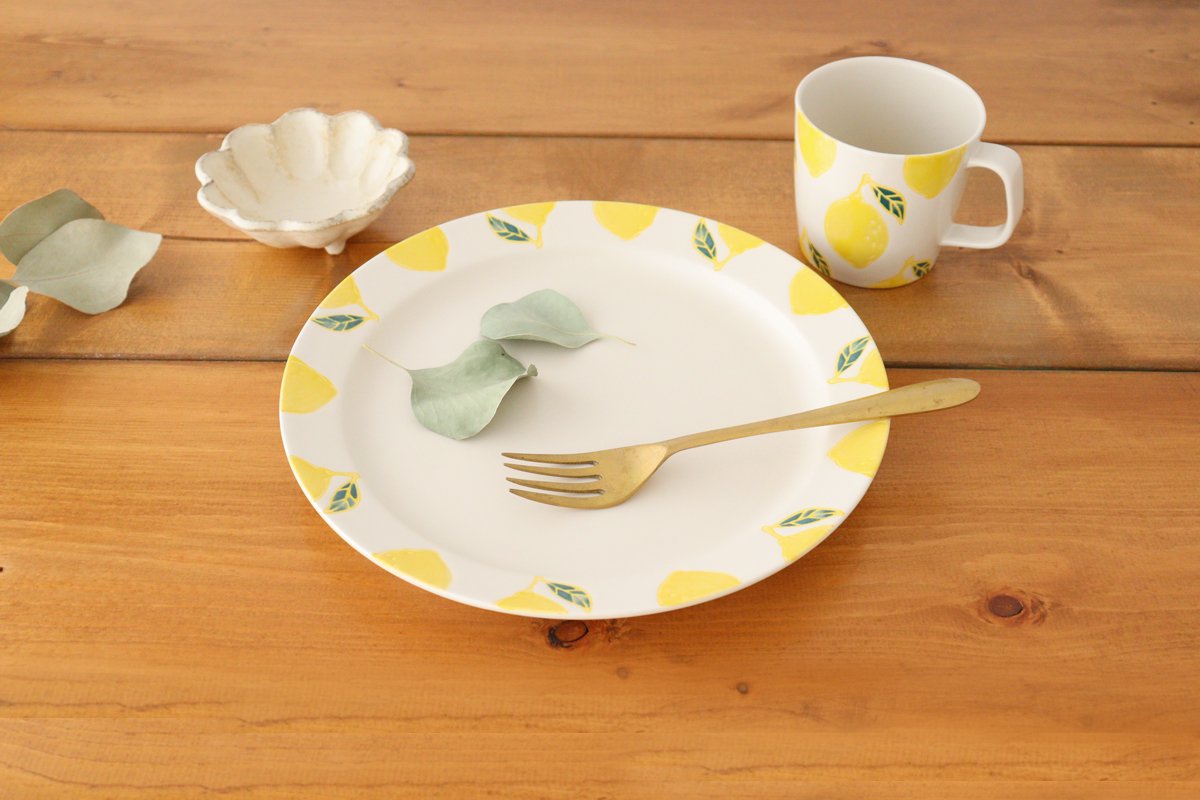 Plate L lemon porcelain fruits Hasami ware