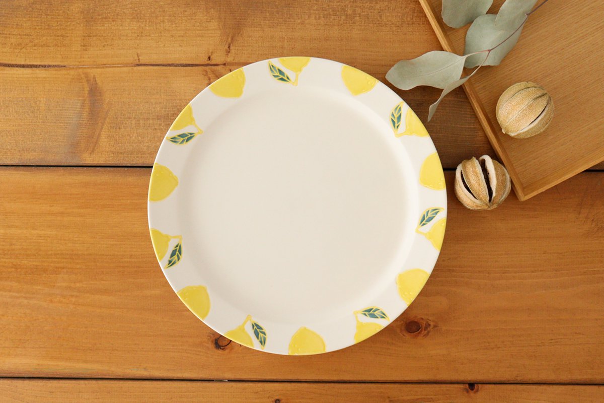 Plate L lemon porcelain fruits Hasami ware