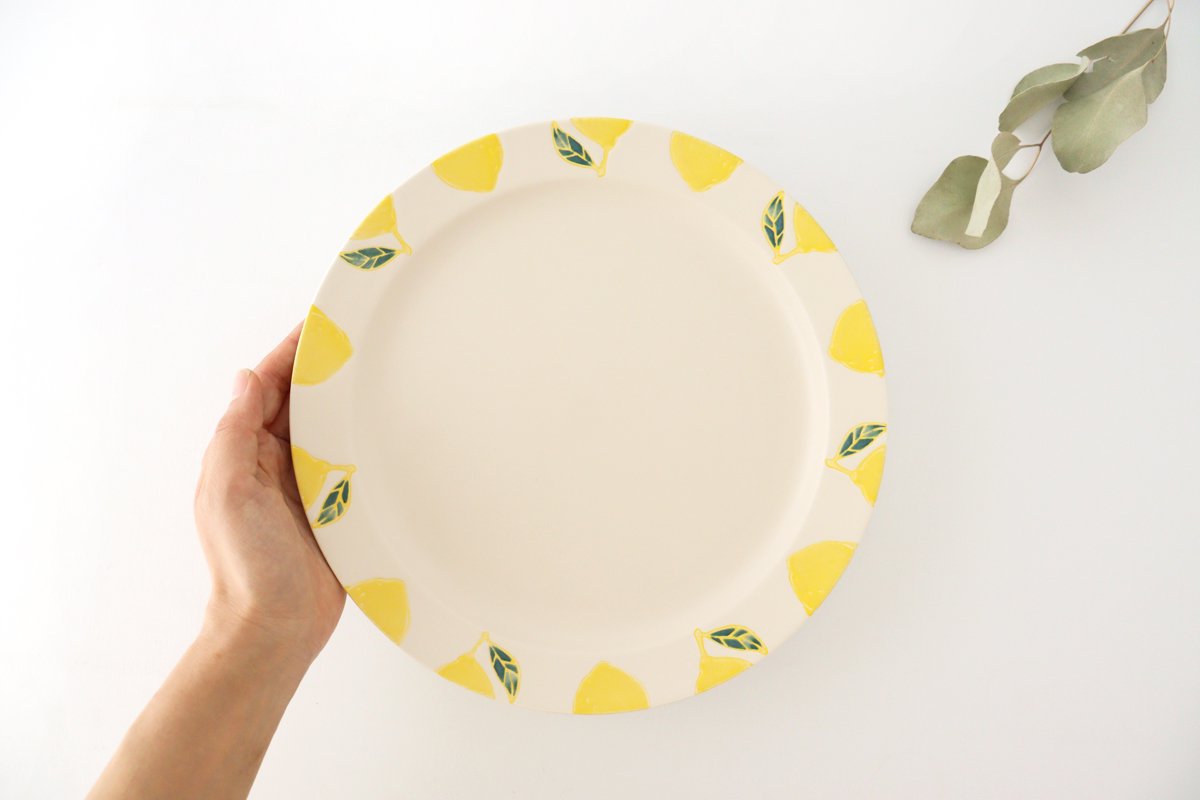 Plate L lemon porcelain fruits Hasami ware