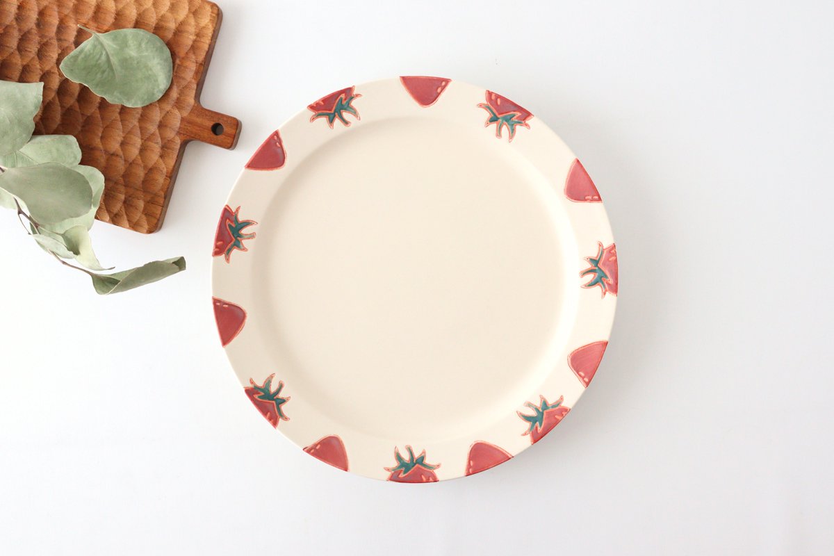 Plate L strawberry porcelain fruits Hasami ware