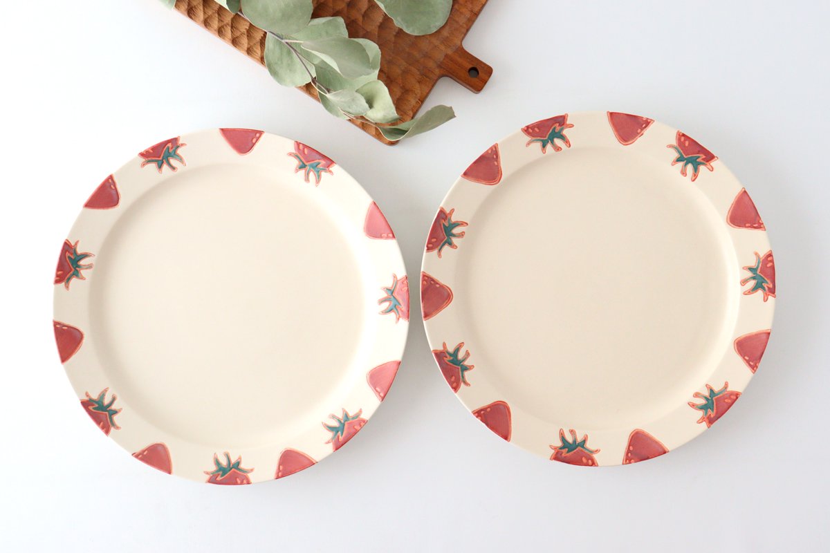 Plate L strawberry porcelain fruits Hasami ware