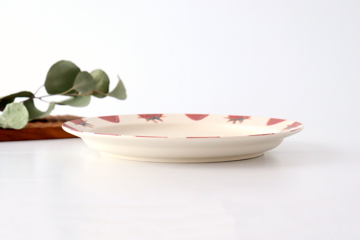 Plate L strawberry porcelain fruits Hasami ware