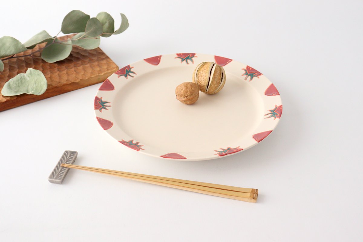 Plate L strawberry porcelain fruits Hasami ware