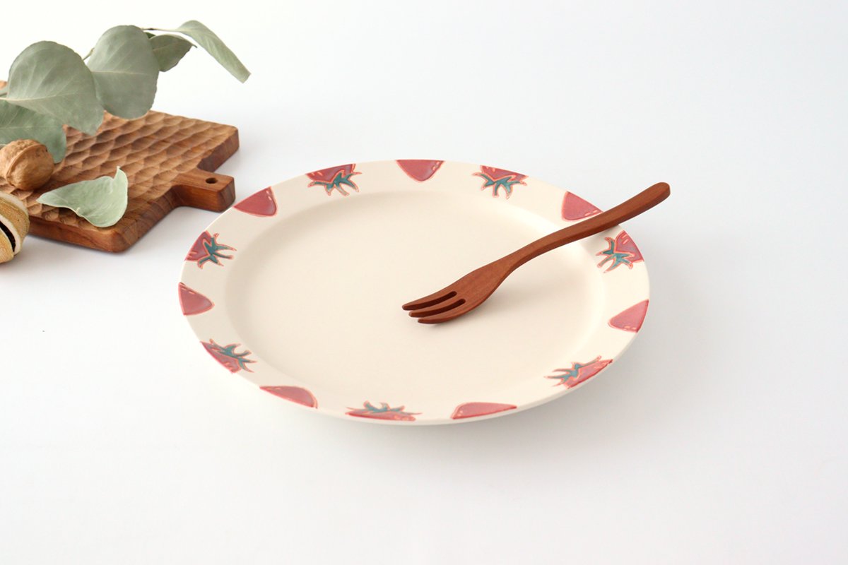 Plate L strawberry porcelain fruits Hasami ware