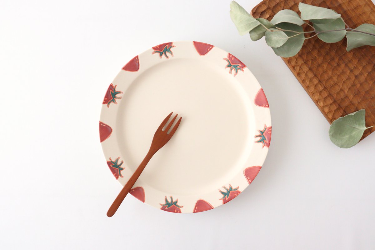 Plate L strawberry porcelain fruits Hasami ware