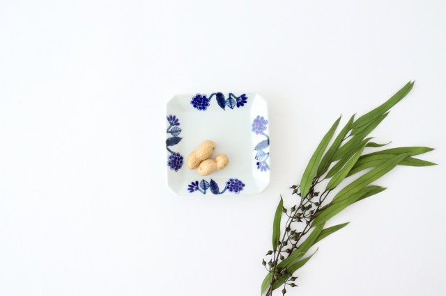Square Plate Blue Flower | Hasami Ware
