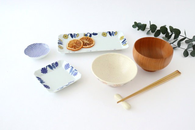 Square Plate Blue Flower | Hasami Ware