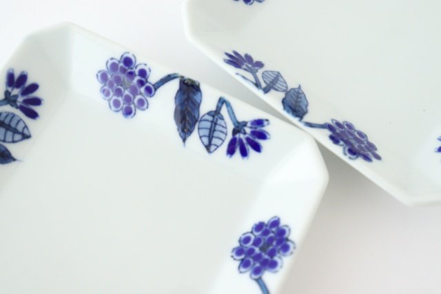 Square Plate Blue Flower | Hasami Ware