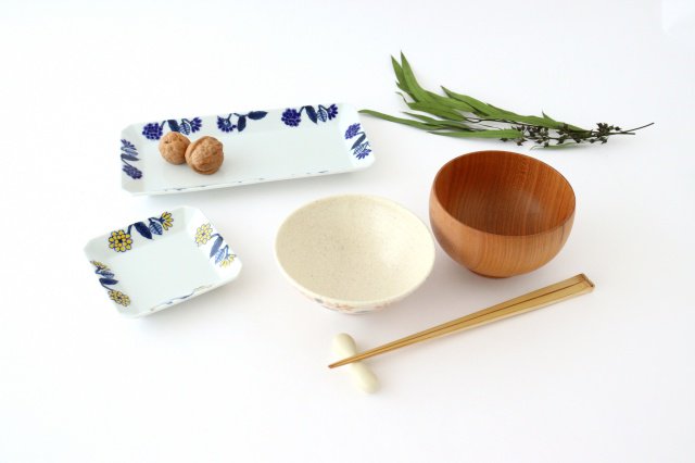 Square Plate Yellow Flower | Hasami Ware