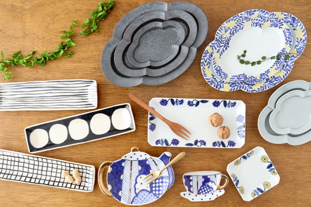 Rectangle Plate Blue Flower | Sushi Plate Hasami Ware-Detail14