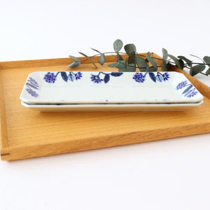 Rectangle Plate Blue Flower | Sushi Plate Hasami Ware-Detail4