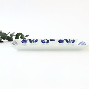 Rectangle Plate Blue Flower | Sushi Plate Hasami Ware-Detail5