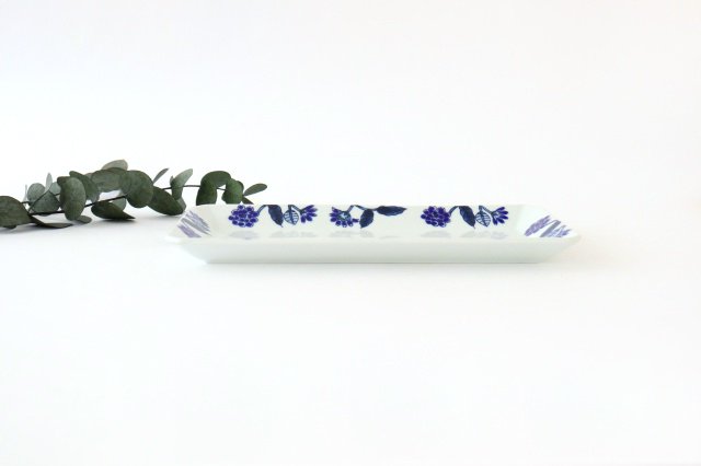 Rectangle Plate Blue Flower | Sushi Plate Hasami Ware-Detail5