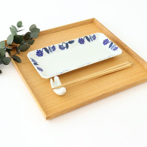 Rectangle Plate Blue Flower | Sushi Plate Hasami Ware-Detail6